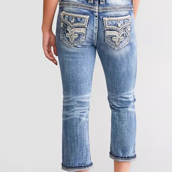 Y2K Rock Revival Essie Rhinestone Embellished Low Rise Flare Leg Jeans Sz 31 - Picture 2 of 12